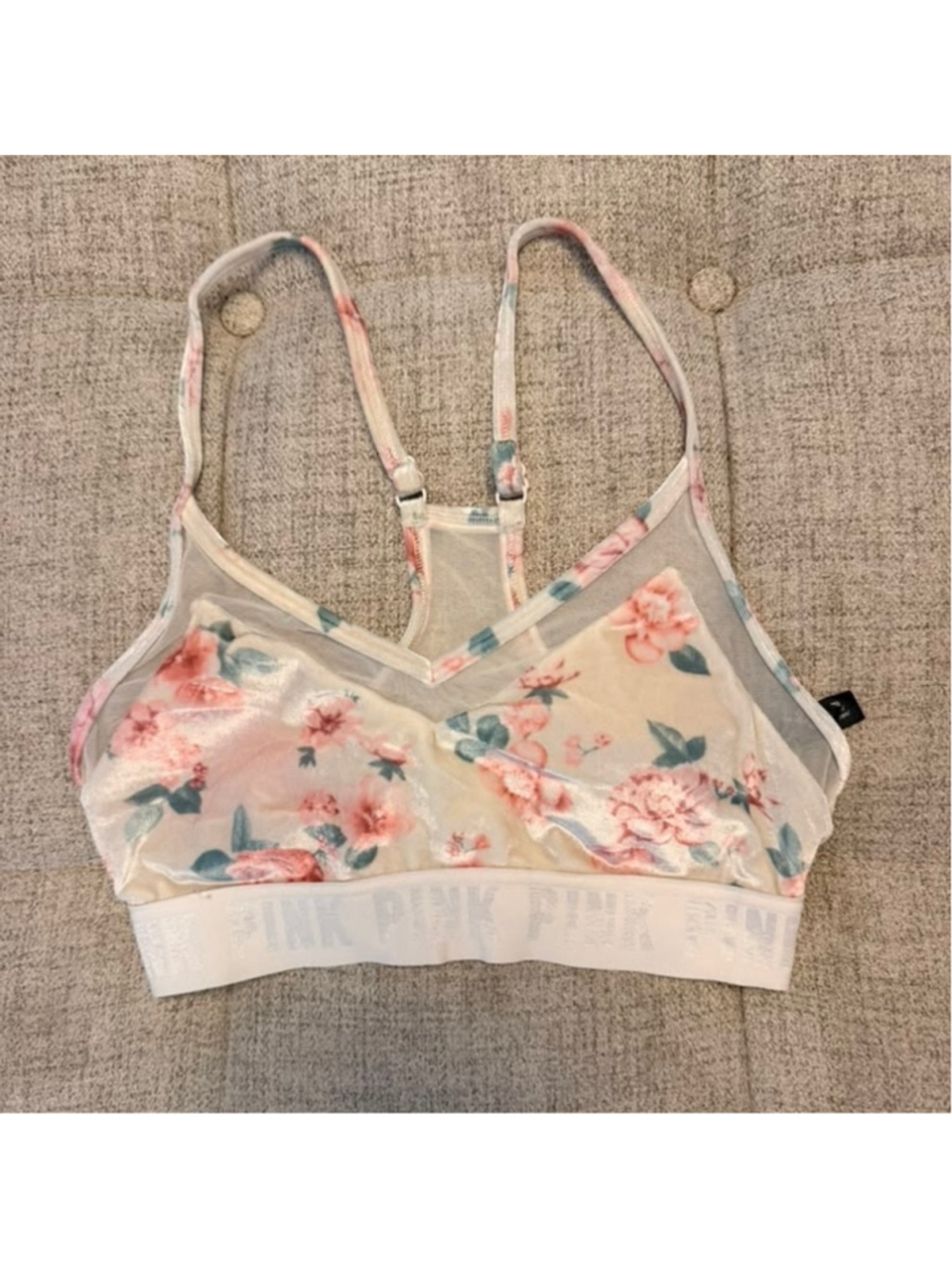 PINK Victoria’s Secret Floral Sports Bra Size Small B75